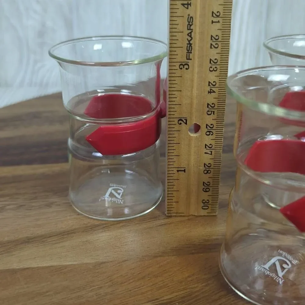 Set of 3 Nilsjohan! Sweden Glass Cups for Hot Drinks Vintage Swedish Mid Century